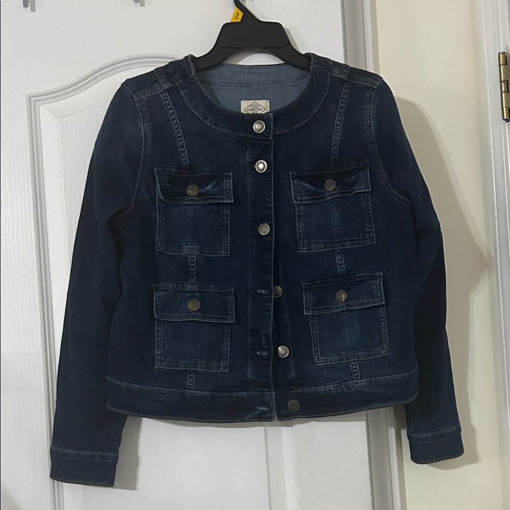 St. John's Bay Dark Blue Denim Jacket with Four Patch Pockets